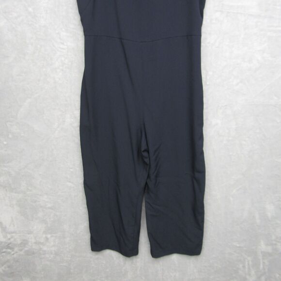 Everlane Jumpsuit Womens 14 Navy Blue Cropped Sleeveless Lightweight One Piece - Picture 3 of 13